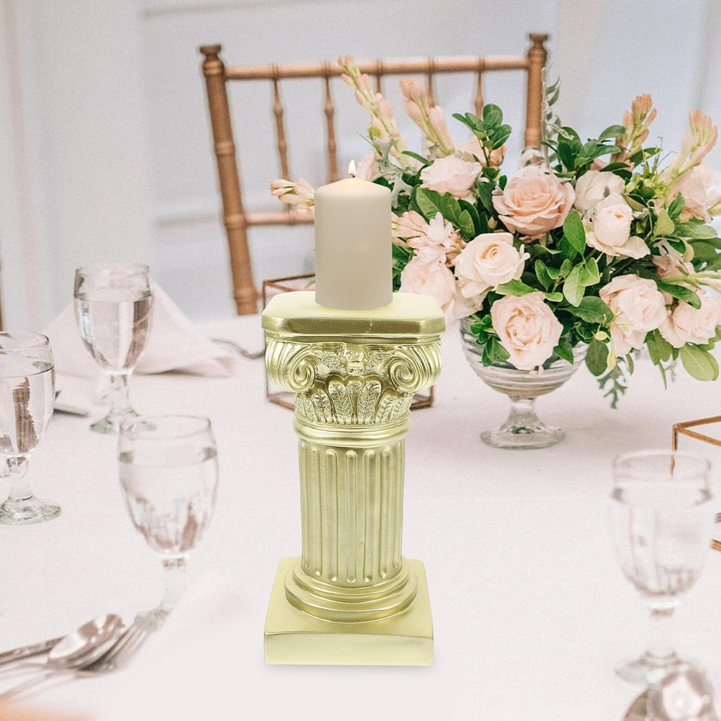 Uonlytech Nordic Marble Roman Column Candlestick - 7.67" x 3.74" Elegant Marble Pillar Candleholder for Cozy Home Decor & Gifts