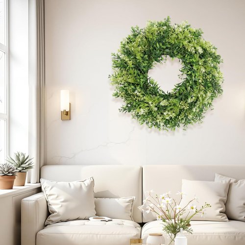 Eucalyptus Wreath - 28 Inch Large Artificial Greenery for Front Door | Year-Round Home Decor