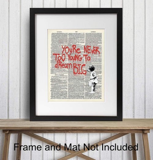 **Banksy Motivational Wall Art - Inspirational Vintage Print for Home Decor | Unique 8x10 Poster Gift**
