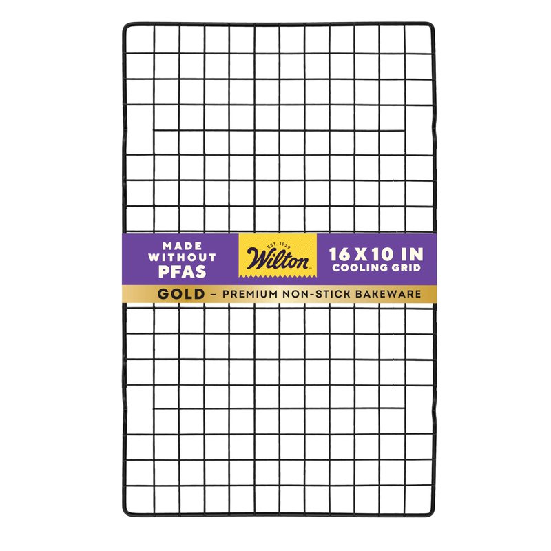 Wilton Gold Premium Non-Stick Warp-Resistant Bakeware, Made without PFAs, Cooling Grid, 16 x 10 in, Packaging May Vary