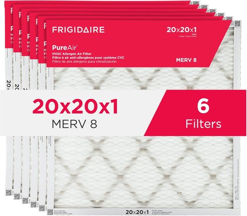 Frigidaire PureAir® MERV 8 Allergen Electrostatic Pleated HVAC Filters - 20x20x1 Size, 6 Pack