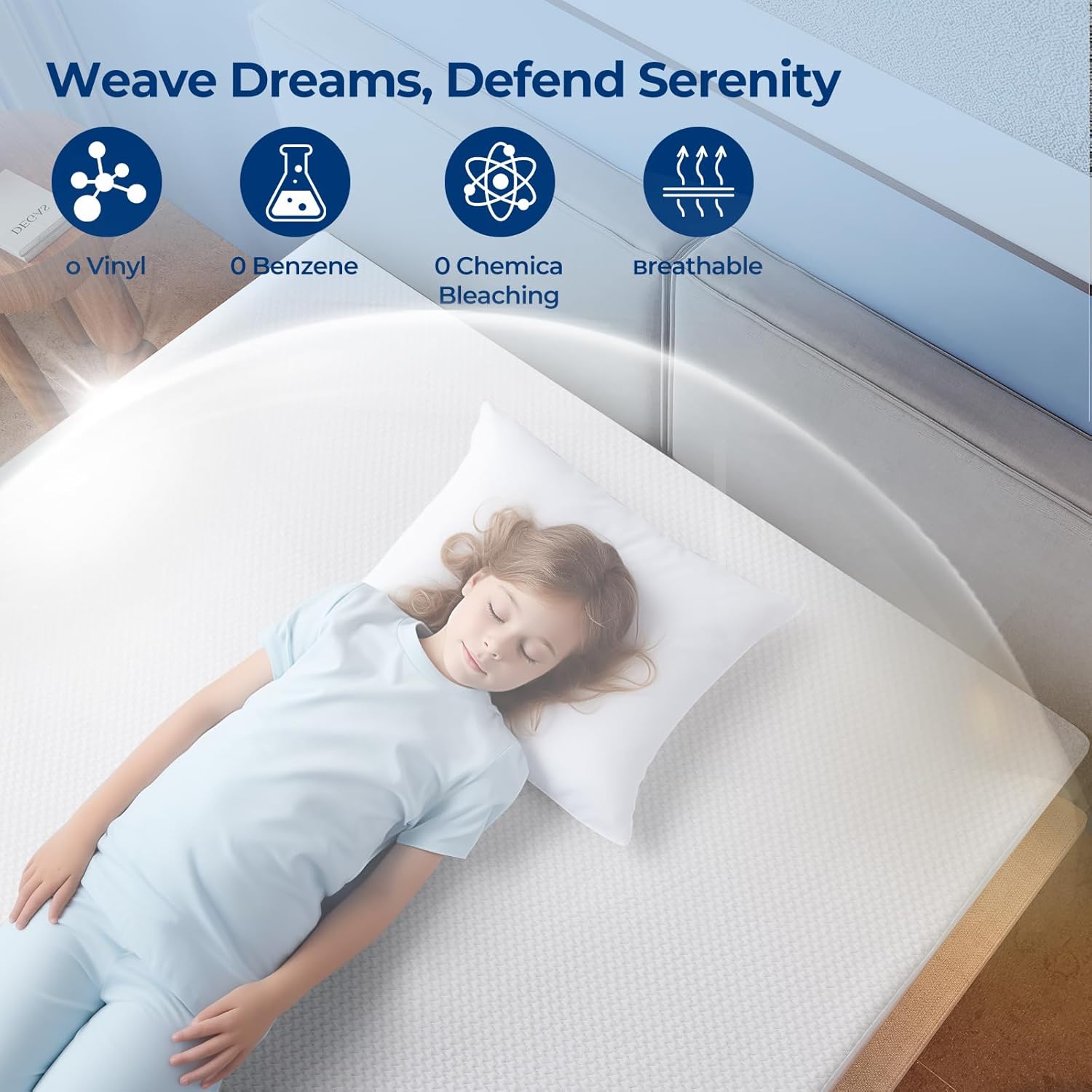 TASTELIFE Queen Size Mattress Protector - Waterproof & Breathable Cooling Cover, Deep Pocket Fits 8-21”