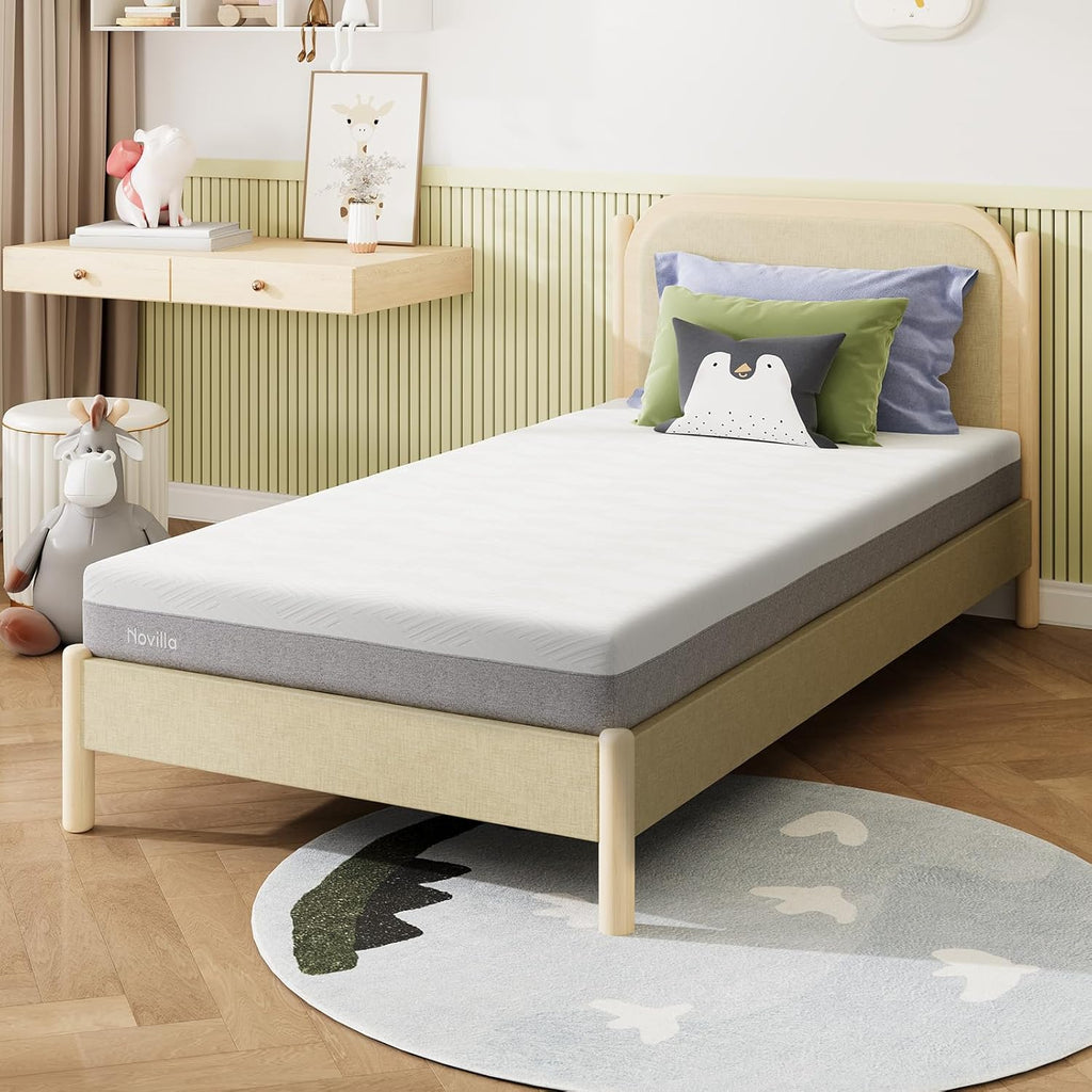 Novilla Twin Mattress - 6-Inch Gel Memory Foam for Cool Sleep & Pressure Relief | Medium Firm Twin Size
