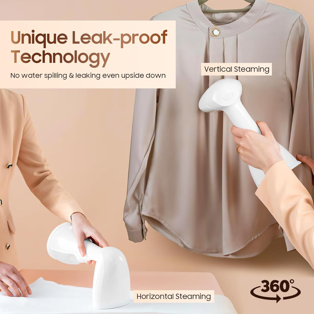 Skiennix Handheld Clothes Steamer - 1350W Portable Iron with Strong Steam for Home, Office & Travel