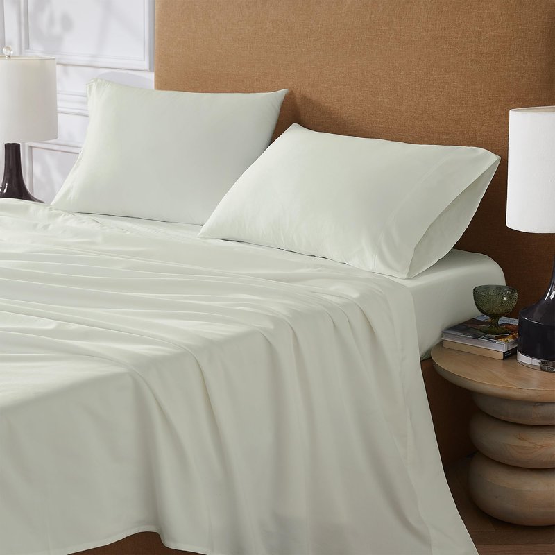 800 Thread Count Fresh Ivory King Size Sheets Set, Hotel Luxury Cotton Rich Sateen Bed Sheet, Ultra Soft King Easy Care Deep Pocket Sheets (1 Flat Sheet, 1 Fitted Sheet & 2 Pillowcases)