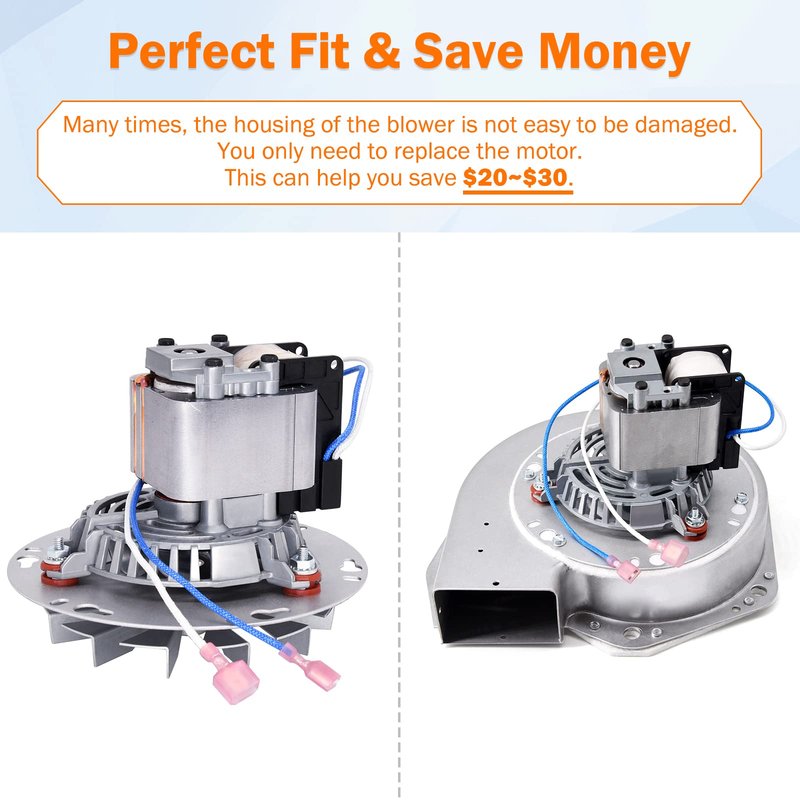 Criditpid Replacement A-E-027 Combustion Blower Motor for Breckwell Pellet Stove P22, P23, P24, P26, P2000, P2700, Big E Models, Exhaust Blower for US Stove 5040 Pellet Stoves.(Without Housing)