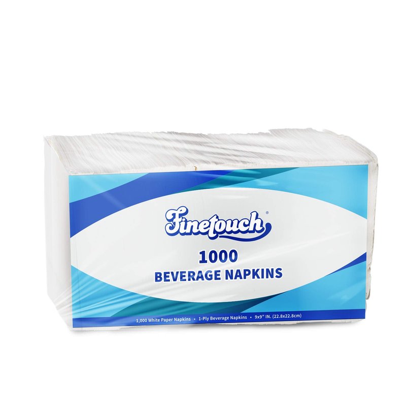 White Disposable Beverage Napkins – 1000 Count Cocktail Napkins, Absorbent Paper Napkins, Bulk for Parties, Bars, Catering, Restaurants & Events