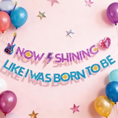 Hunters Birthday Decorations Banner - Glitter Kpop Demon Theme Party Supplies | Includes Ribbon & Needle