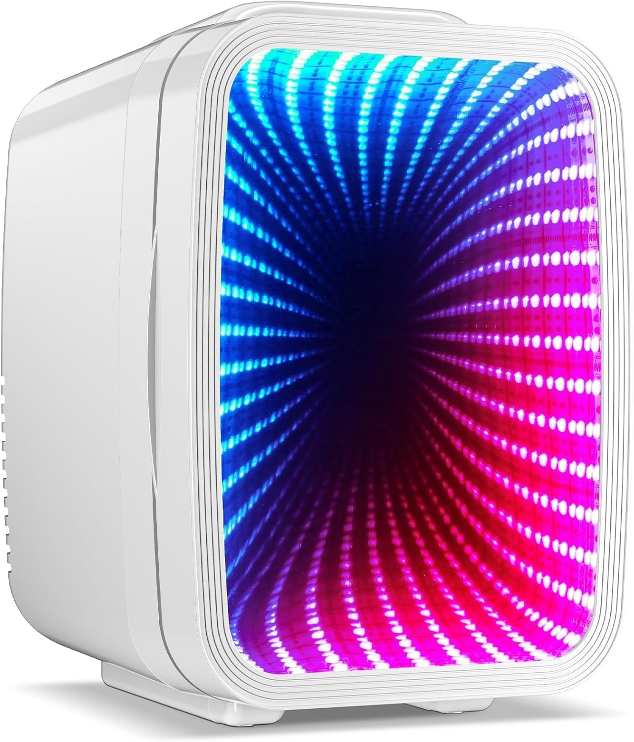 LIGIANT MF01C Mini Fridge, 7 Light Modes With Running Light Mode, 4 Liter/6 Cans, Quiet Cooling & Retention Function, AC/DC Power, Gaming Mini Fridge for Bedrooms, Office and Car