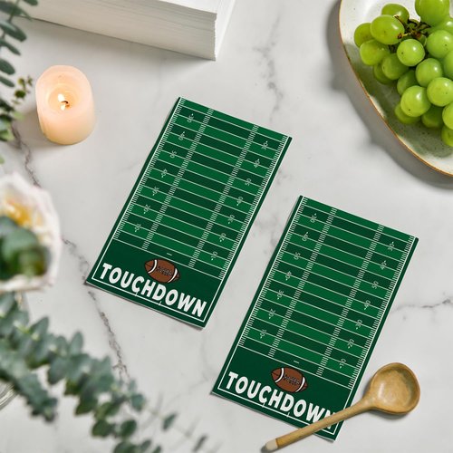 Horaldaily 100 Super Bowl Disposable Paper Decorative Guest Napkins, Football Touchdown and Game Day Themed for Party Lunch Dinner Kitchen Bathroom