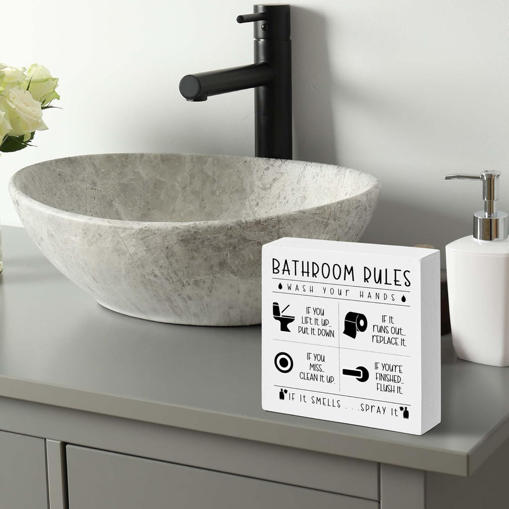 Regine Switzerland Funny Bathroom Sign - Rustic Wooden Decor for Restroom | Perfect Gift for Holidays