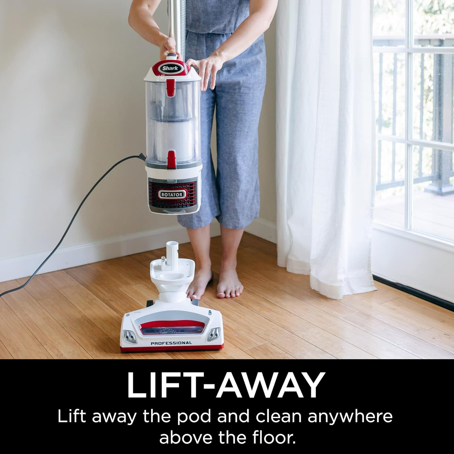 Shark NV501 Rotator Vacuum - Professional Lift-Away with HEPA Filter & LED Headlights | White/Red