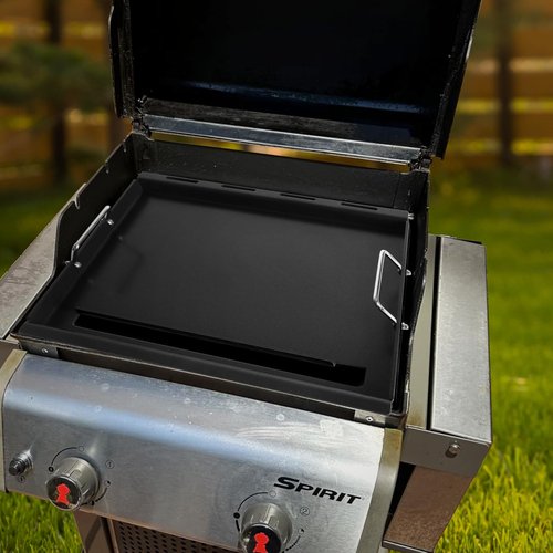 Outspark Full-Size Griddle Inserts for Weber Spirit 200 Series Gas Grills, Flat Top Griddle Replacement for Weber Spirit I & II E-210 S-210 E-220 S-220 Series, Carbon steel