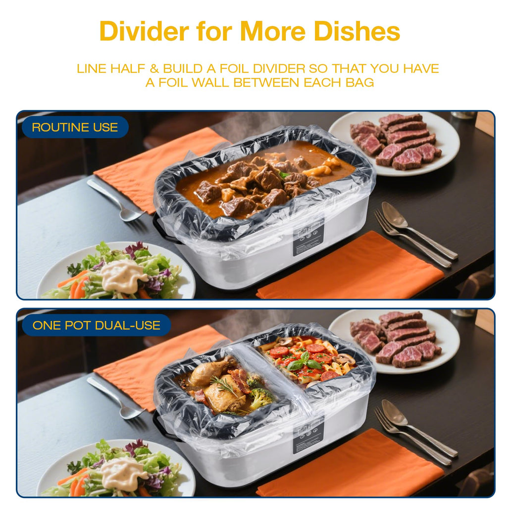 XSTWVM Electric Roaster Liners 34x18 Inch, 20 Count Disposable Roaster Liners Fits 16-22 Qt Roasters, Roaster Pan Oven Liners Plastic Cooking Bags for Instant Cleanup