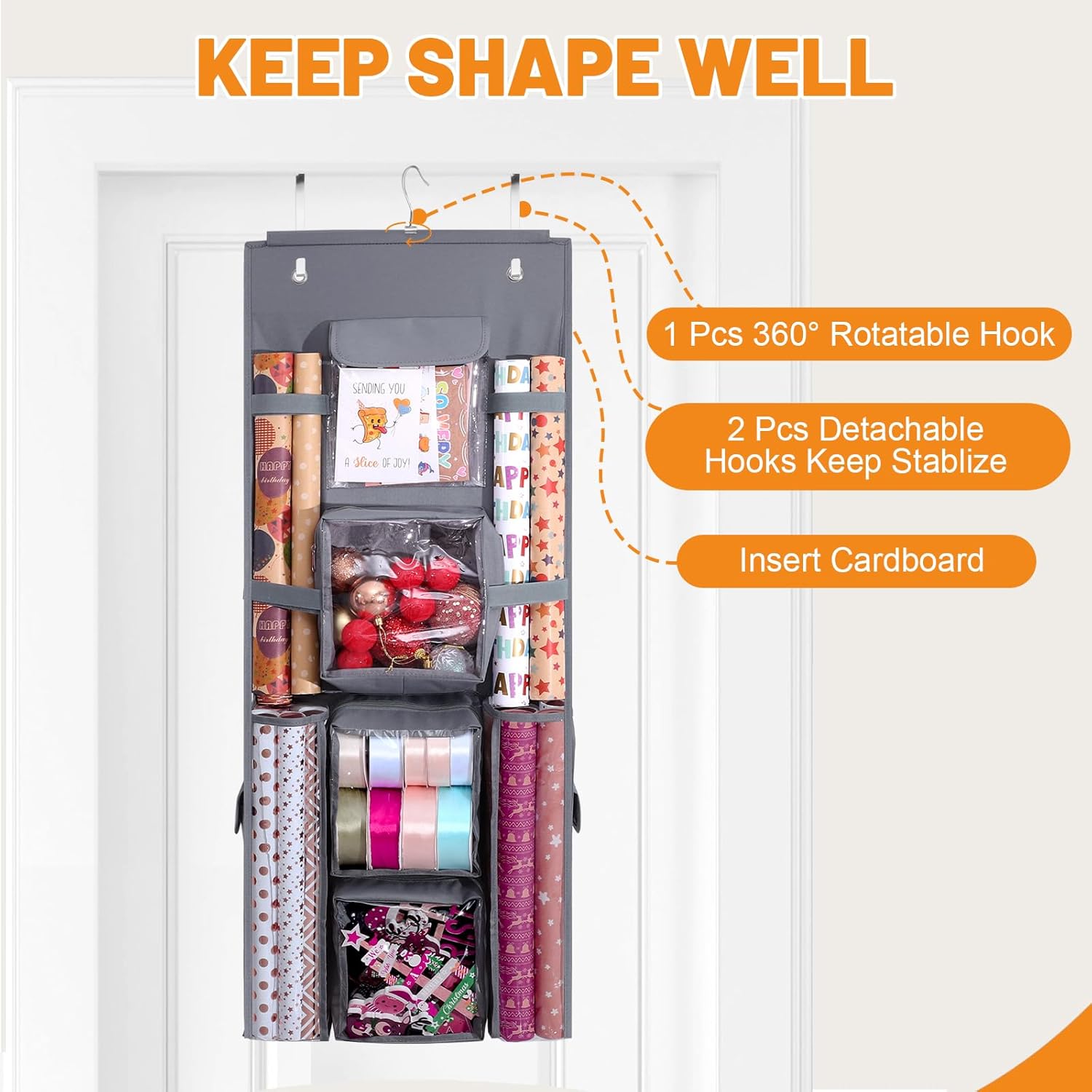 Regine Switzerland Gift Wrapping Paper Storage - Double-Sided Organizer | 40x16 Inch Heavy-Duty Oxford Bag