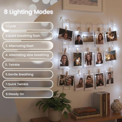 DomeStar Fairy Lights - 32FT Battery Operated, Waterproof with Timer & 8 Modes for Indoor Decor
