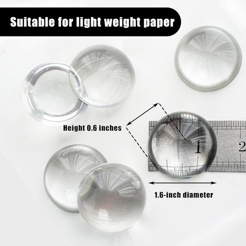 Crystal Dome Magnifying Paperweight Set by 6Pack - 1.6 Inch Clear Convex Lens for Home Decor & Classroom Use