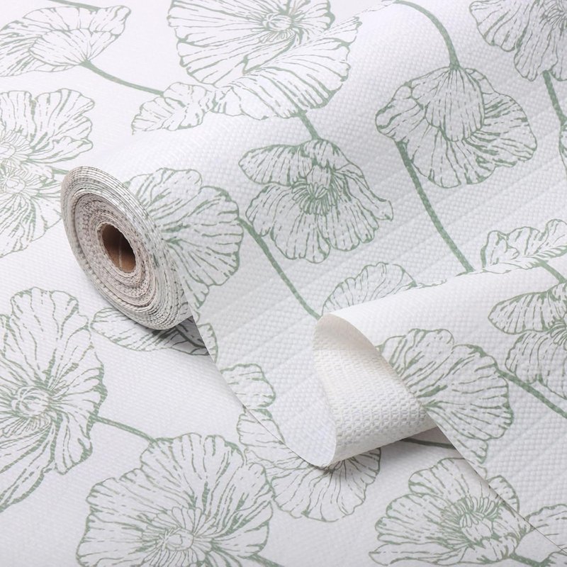Quttisay Shelf Liner for Kitchen Cabinets Non Adhesive Kitchen Drawer Liner,Non-Slip Lotus Cabinet Liner Shelf Paper,Pantry Shelf Liners for Cabinets Dresser Cupboard Liner Decorative 23.6In x 10FT