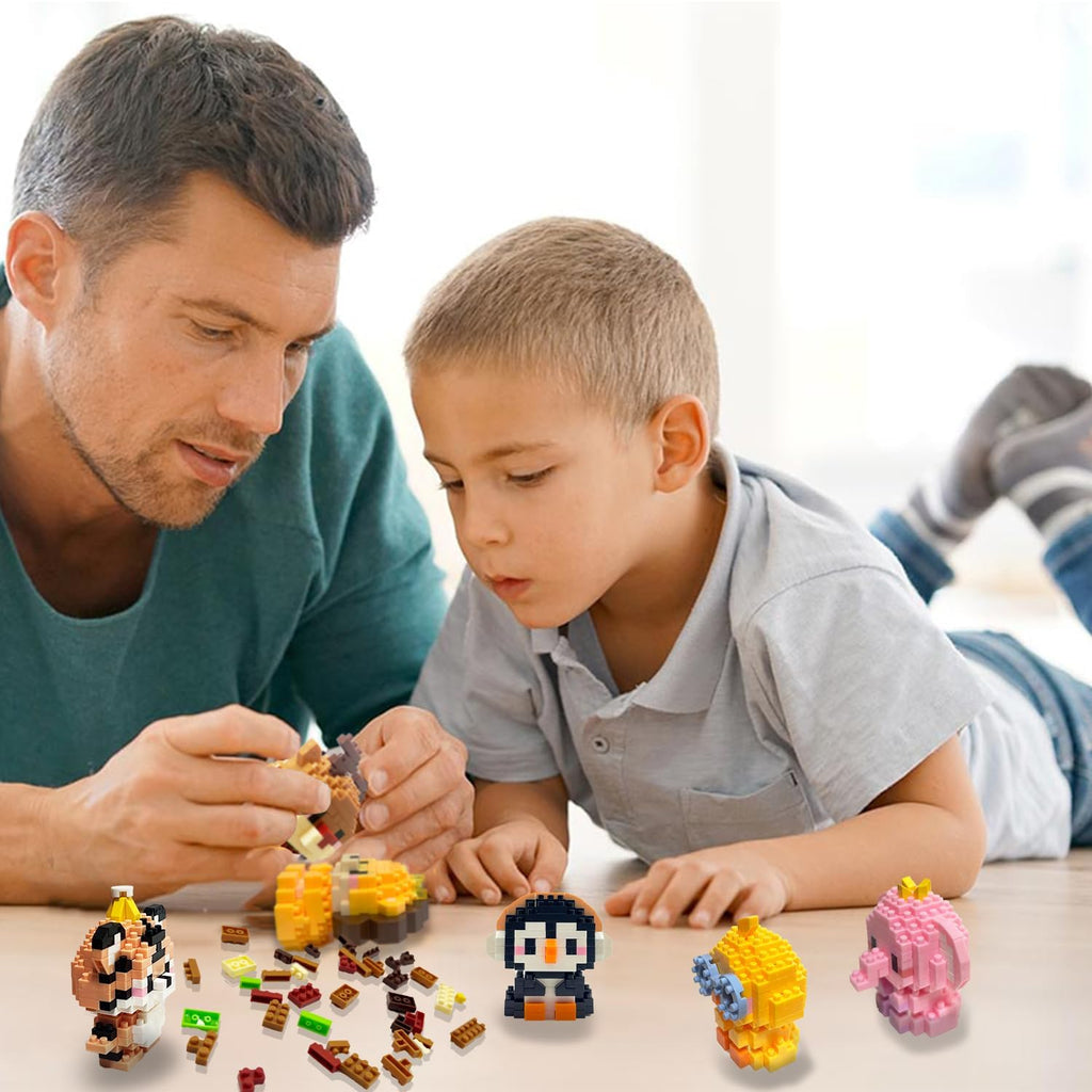 Skiennix Mini Animal Building Blocks - Cute 6 Pack Toys for Kids | Perfect for Easter & Party Favors