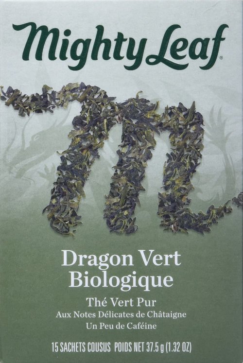 Mighty Leaf Tea Organic Green Dragon Hand-Stitched Tea Bags, 15 ct