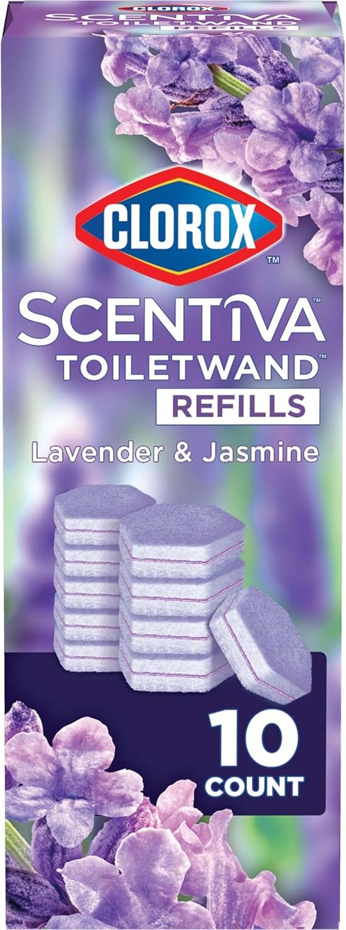 Clorox Scentiva Toilet Wand Refills - Lavender & Jasmine Scent, 10 Count Toilet Cleaner
