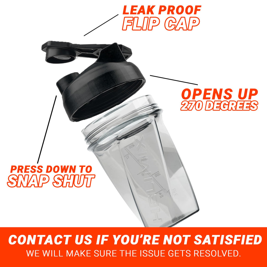 HELIMIX 1.5 Vortex Blender Shaker Bottle Holds Upto 20oz | No Blending Ball or Whisk | USA Made | Portable Pre Workout Whey Protein Drink Shaker Cup | Mixes Cocktails Smoothies Shakes | Top Rack Safe