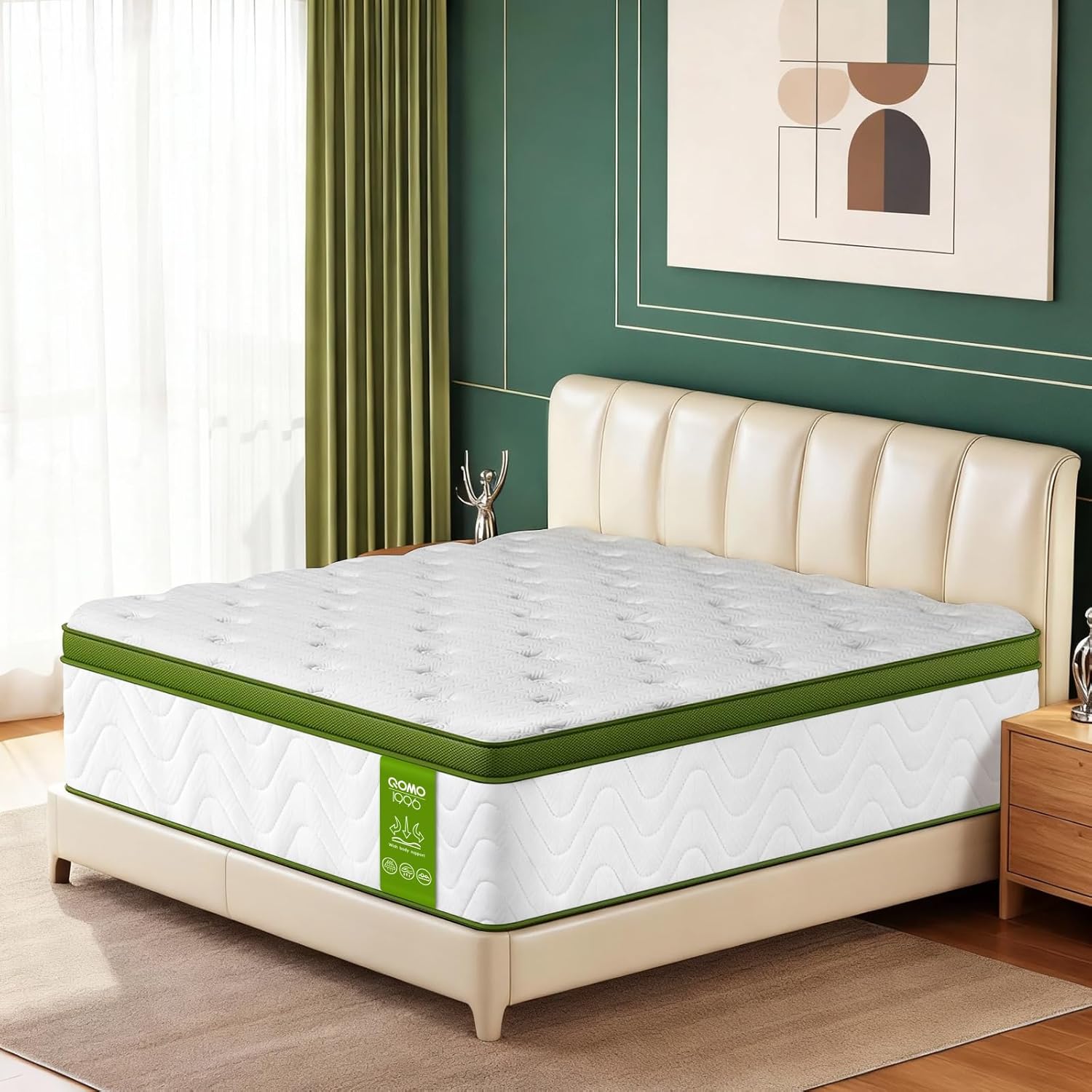 Skiennix Twin Mattress - 10 Inch Memory Foam Hybrid with Pocket Springs | Medium Firm, Pressure Relief