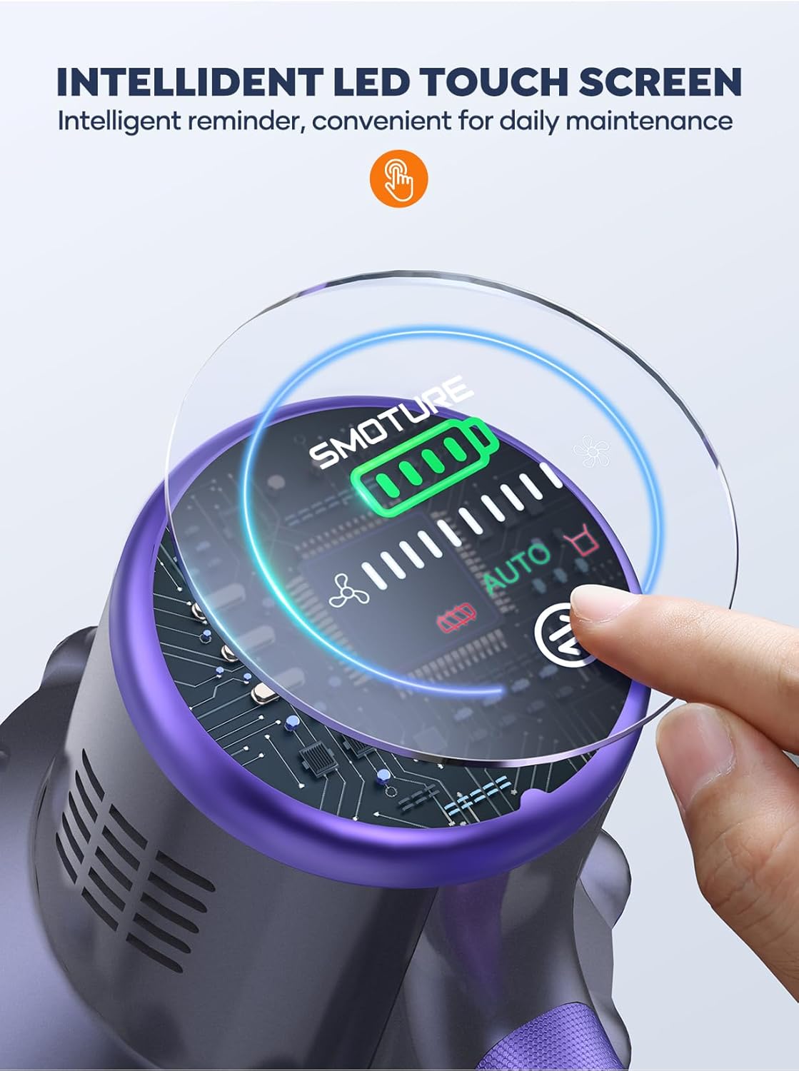 Skiennix Cordless Vacuum Cleaner - 110 Mins Runtime, 45KPA Suction, Ideal for Pet Hair & Carpets