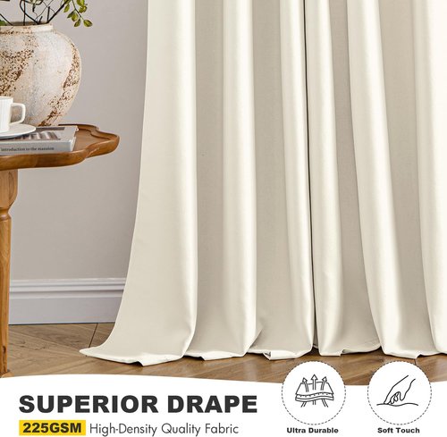 MIULEE Birch Blackout Curtains - Thermal Insulated Room Darkening Drapes | 84-Inch, 2 Panels, Noise Reduction