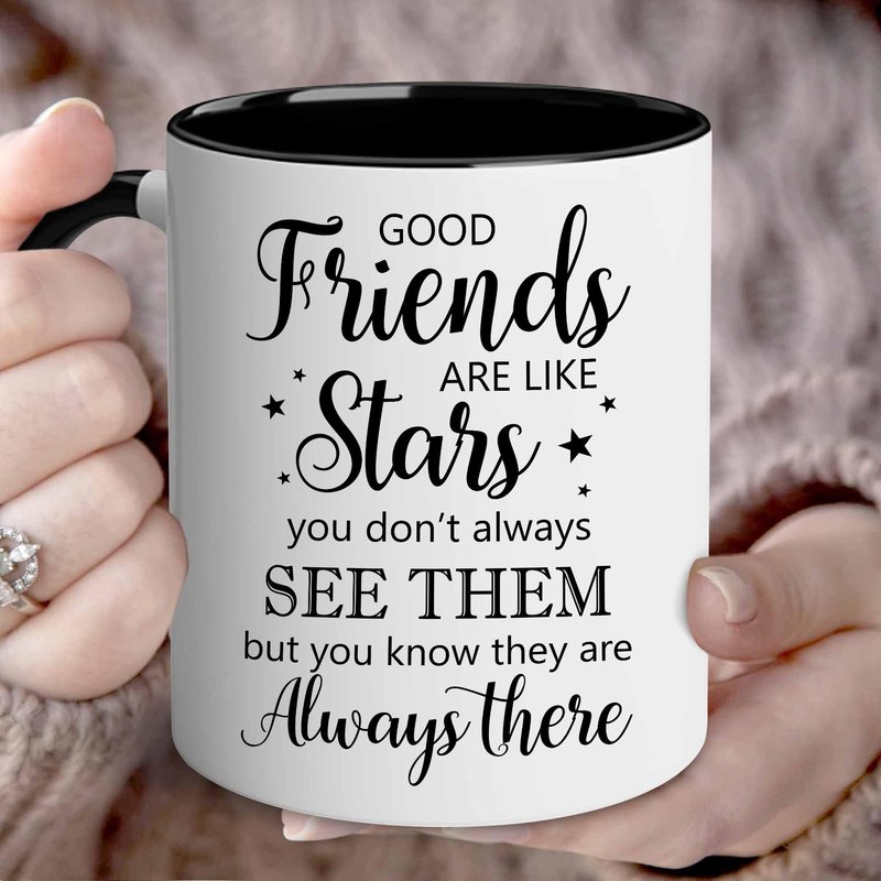 DEKIDOKA Best Friend Birthday Gifts for Women - Friendship Gifts for Women - Mothers Day Gift For Her, Friends Female, Besties - Friend Star Coffee Mugs - Good Friends are Like Stars