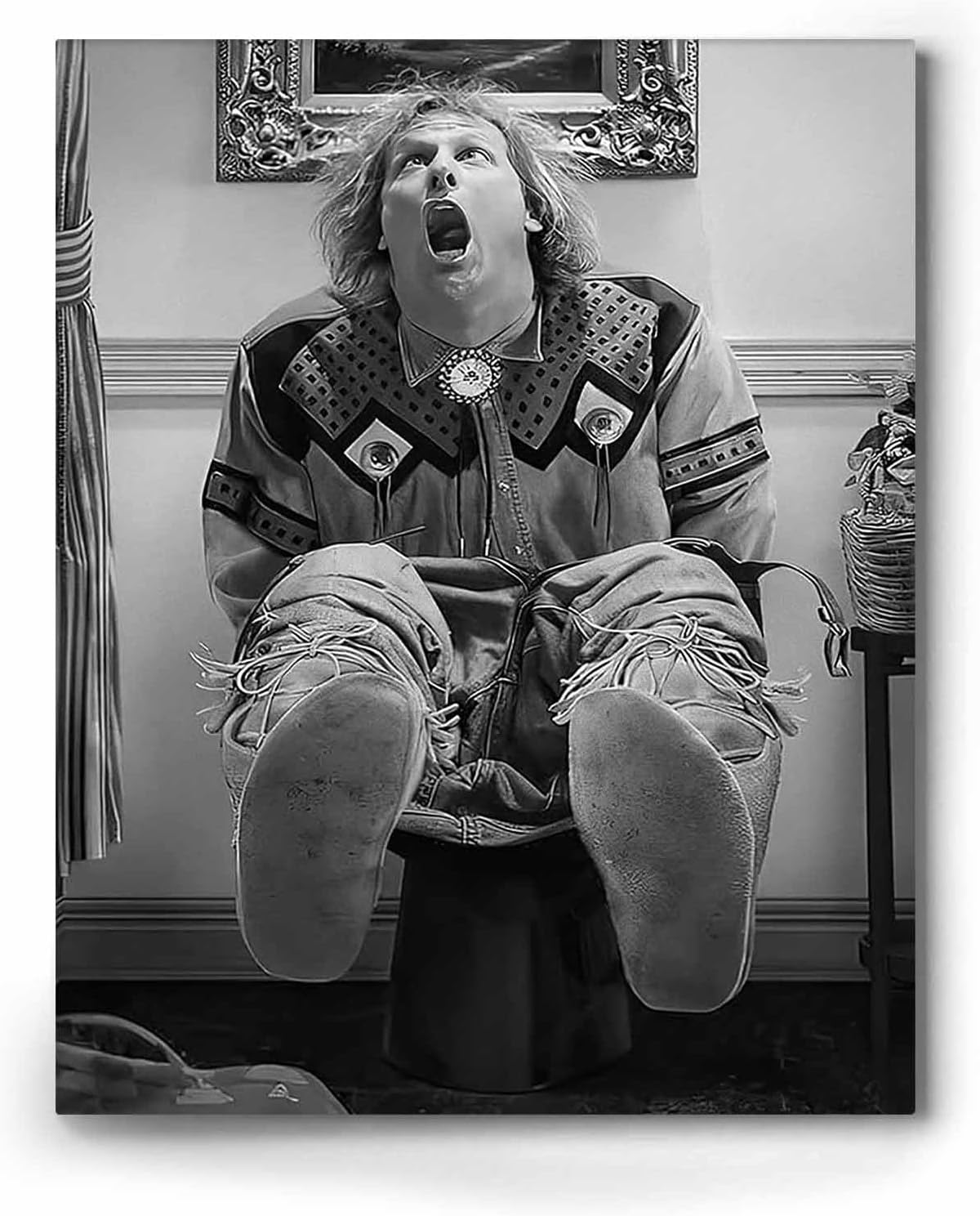 VYPEROCK Funny Framed Canvas Wall Art - Humorous Comedy Movies Poster for Bathroom | 16"x20" Modern Decor
