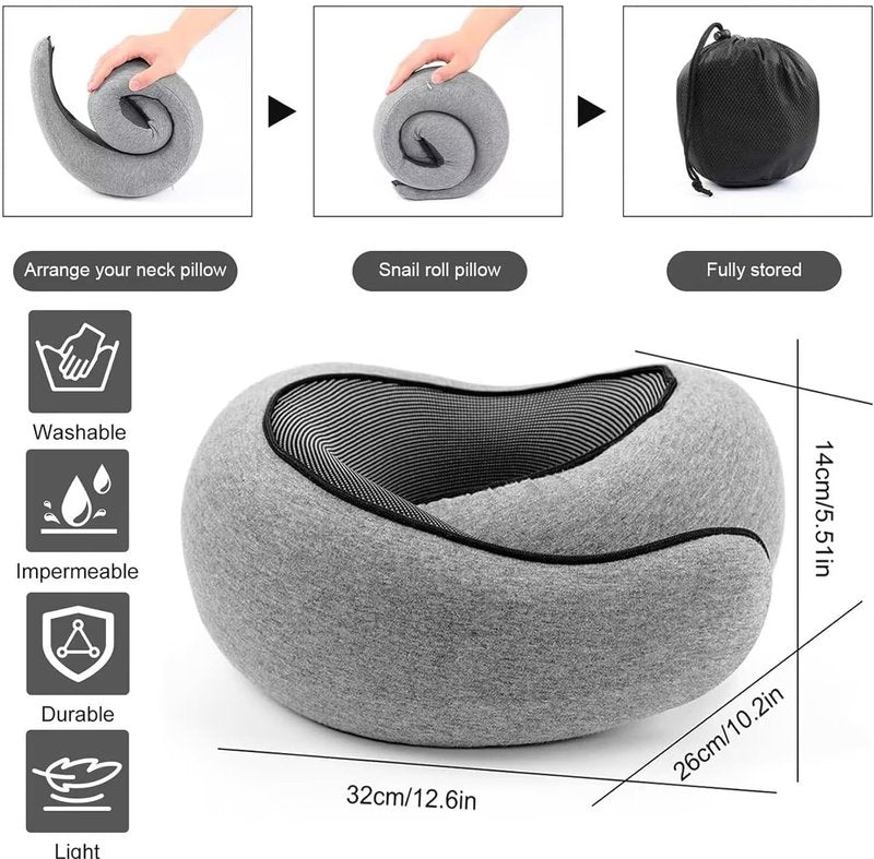 Travel Neck Pillows for Airplanes 2026 New Travel Pillow Neck Travel Pillow Memory Foam Airplane Pillow for Offices and Cars(Dark Grey)