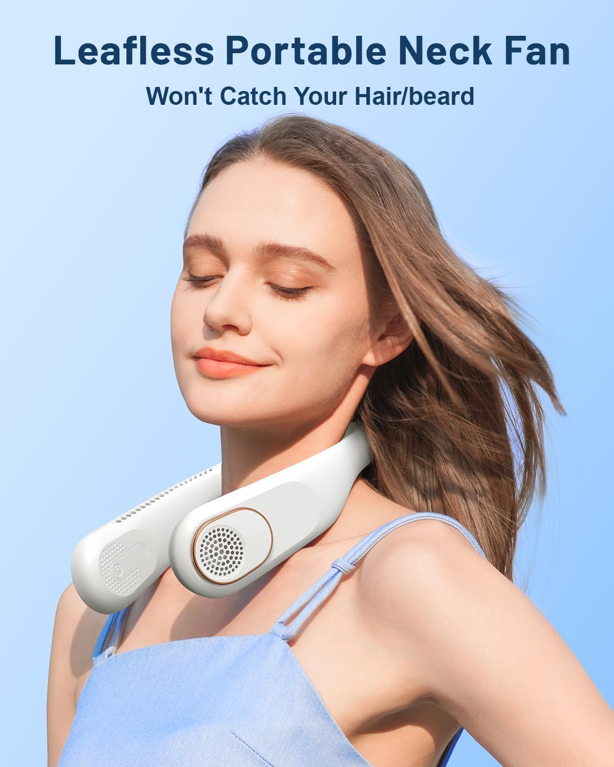 Sweetfull Portable Neck Fan - 360° Bladeless Cooling | 4000mAh USB Rechargeable for Travel & Gifts