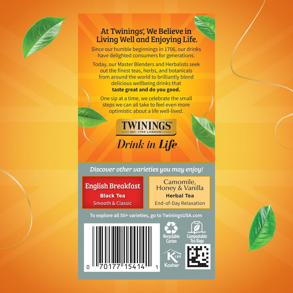 Twinings Prince of Wales Black Tea - Velvety Smooth & Mild, 120 Individually Wrapped Bags (6 Pack)
