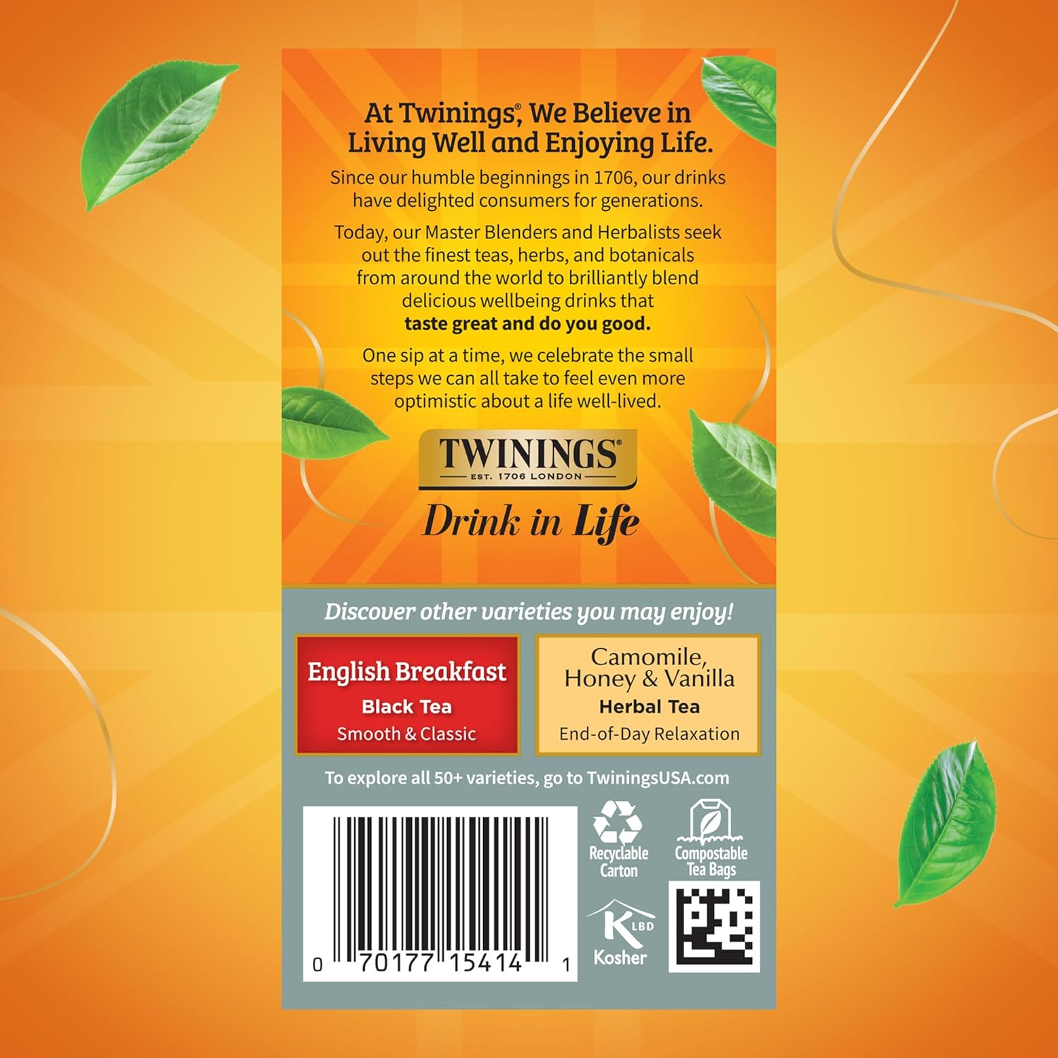 Twinings Prince of Wales Black Tea - Velvety Smooth & Mild, 120 Individually Wrapped Bags (6 Pack)