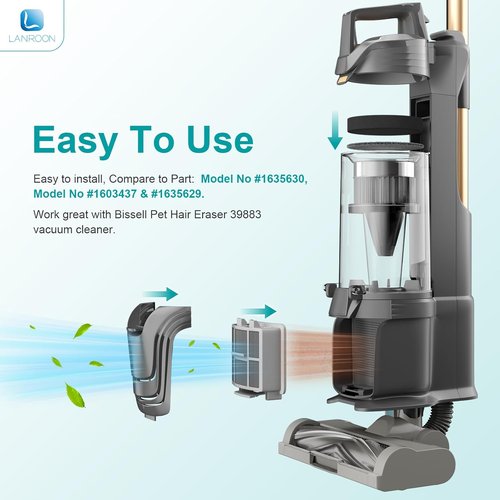 Bissell Filters for SurfaceSense MultiClean & Pet Hair Eraser Vacuums | 3-Pack Replacement Set