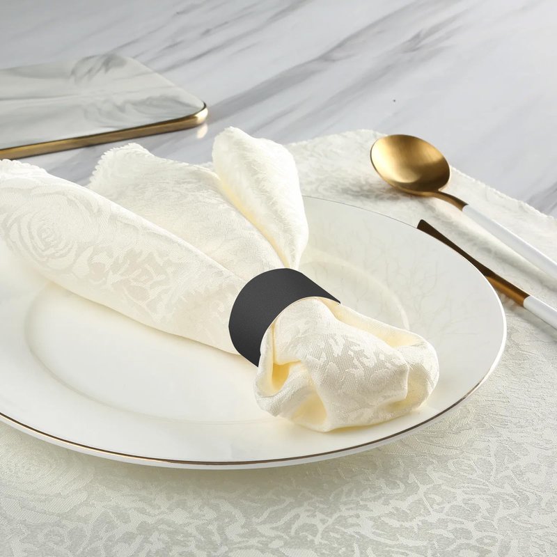 Germiwipe 2500Pcs Black Napkin Bands,Easy to Separate, Time-Saving,Paper Napkin Rings Self-Adhesive,Silverware Wraps Bands,Perfect for Birthday Parties, Weddings, Family Reunion & Events
