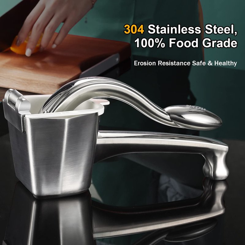 SUCCFLY Premium Kitchen Tool Kit, Heavy Duty Manual Juicer + Meat Tenderizer, Food Grade Stainless Steel Ultra Durable