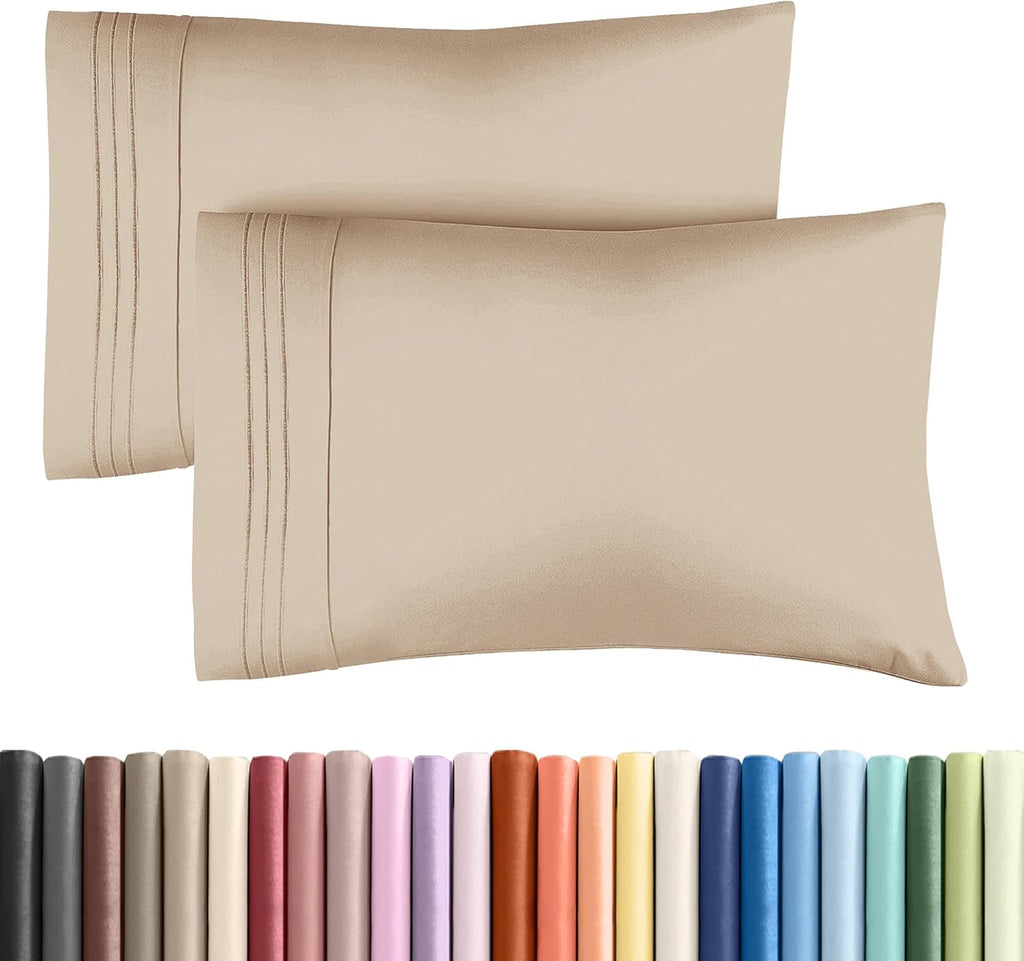 Queen Pillow Cases by [Brand Name] - Ultra Soft Hotel Quality Covers | Wrinkle-Free & Stain Resistant - 2 Piece Set in Cream