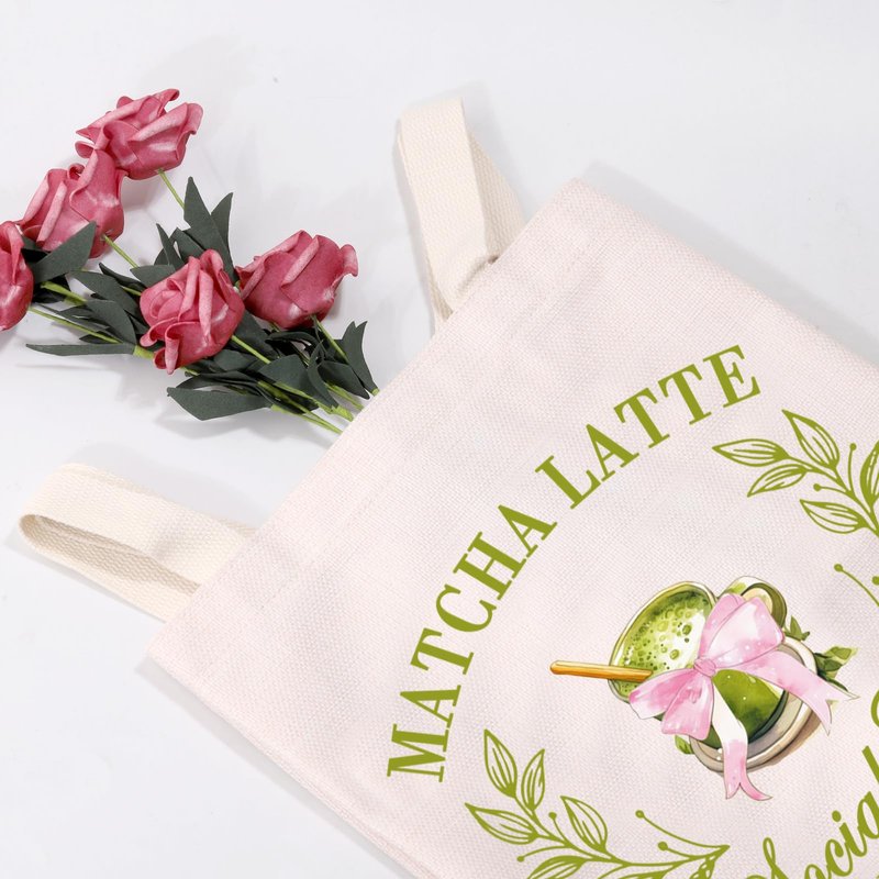 MEIKIUP Matcha Latte Lover Gift New York Matcha Latte Lover Reusable Grocery Bags Matcha Barista Gift for Matcha Drink Lover (Matcha Latte tb)
