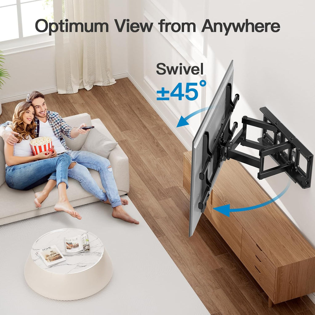 Pipishell Full Motion TV Wall Mount - Fits 37-84 Inch TVs Up to 132lbs | Articulating Swivel & Tilt