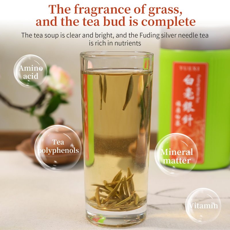 Yuexi Bai Hao Yin Zhen White Tea, Fuding Origin, Premium Loose Leaf Tea,Hand-Picked Tender Buds, Delicate & Sweet 80g (2.8oz) 白毫银针 福鼎白茶