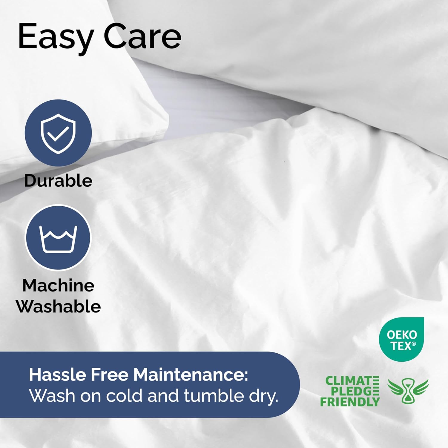Skiennix King Duvet Cover Set - Extra Soft Hotel Luxury 104" x 90" with 2 Pillow Shams - Easy Care, Fade-Free & Cozy (White)