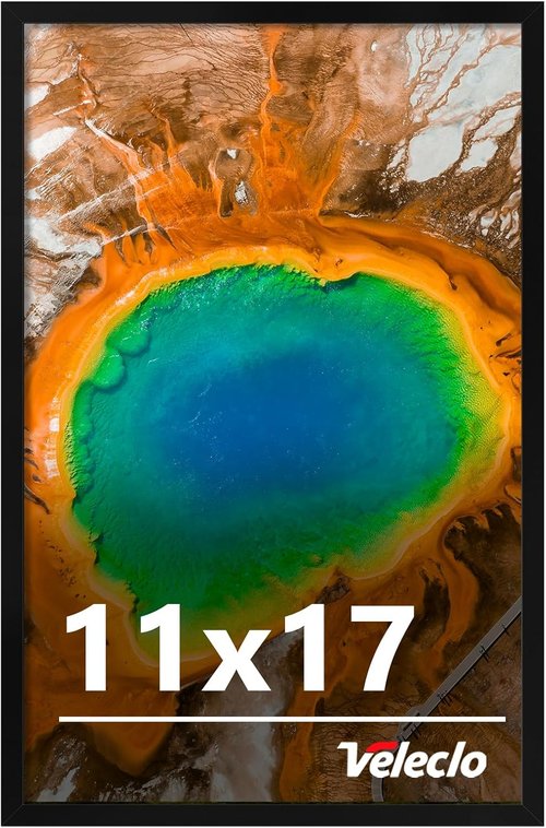 Black 11x17 Picture Frame by [Brand Name] - Shatter Resistant Plexiglass, Sturdy Wall Display | Perfect Gift