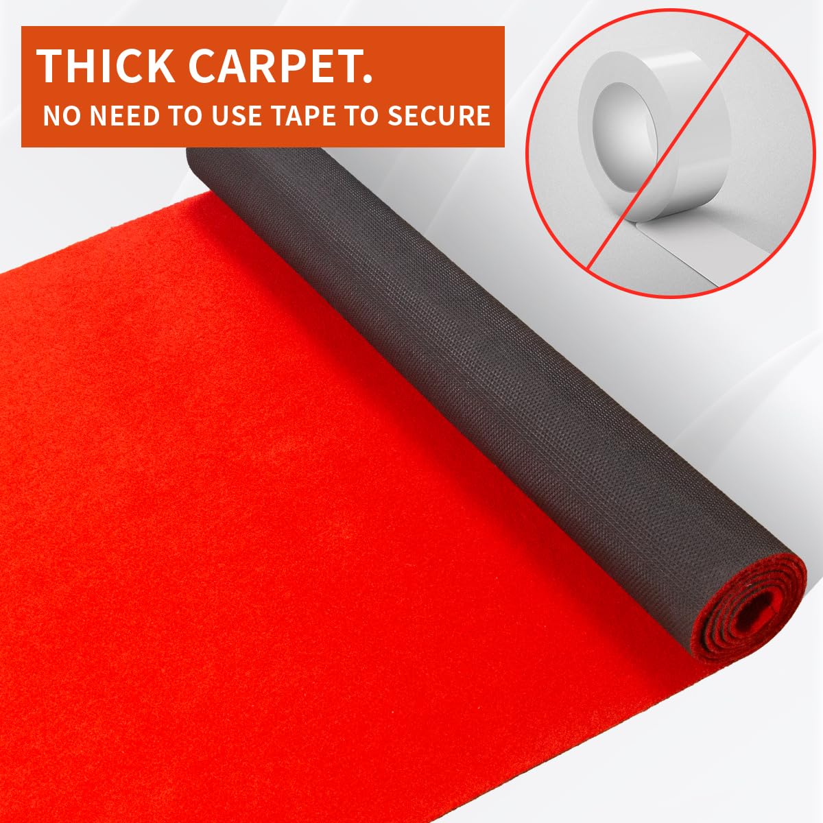 Red Carpet Runner for Partys, 3x15 Feet 450 GSM Extra Thick Non-Slip Waterproof Aisle Rug for Weddings, Events, Banquets, Hollywood Runway & Proposal