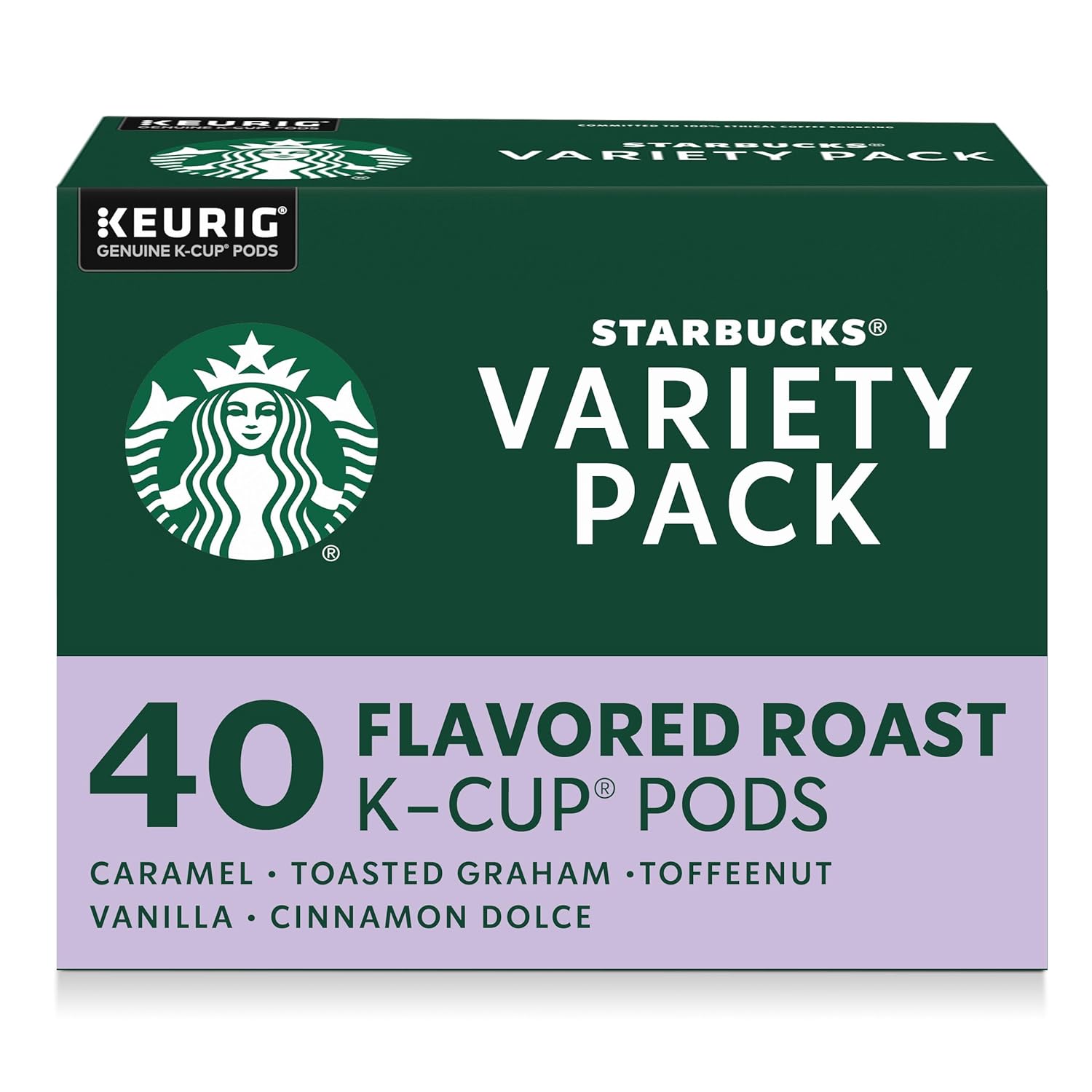 Starbucks K-Cup Coffee Pods - Flavored Hot or Iced Coffee Variety Pack | 40 Keurig Pods