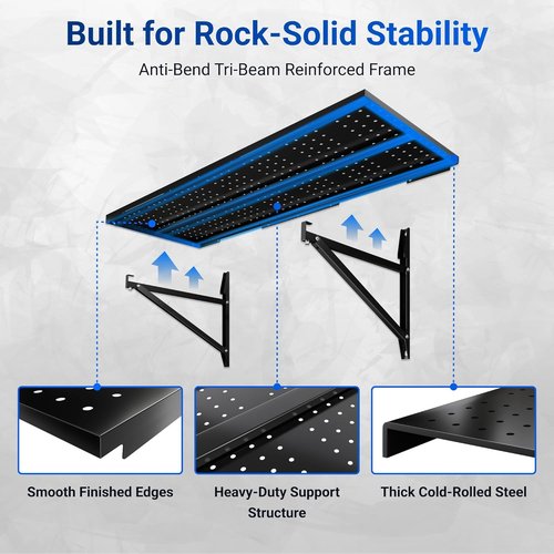 FLEXIMOUNTS 2-Pack Garage Shelving | Heavy-Duty 14"x34" Wall-Mounted Storage Rack with 700 lbs Capacity