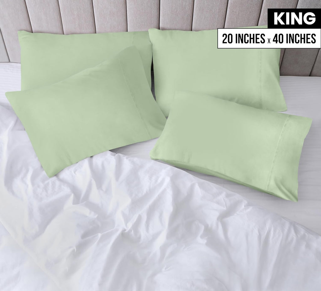 Utopia Bedding King Pillow Cases - Soft Brushed Microfiber - 4 Pack, 20 x 40 Inches, Sage Color