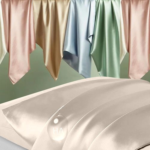 Mulberry Silk Pillowcase - Anti-Acne Cooling Beauty Sleep | Standard Size, Hidden Zipper, Beige