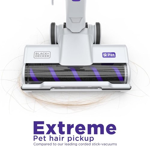 Black+Decker PowerSeries 4-in-1 Corded Stick Vacuum - Multi-Surface, HEPA Filtration, LED Floor Head, Grey